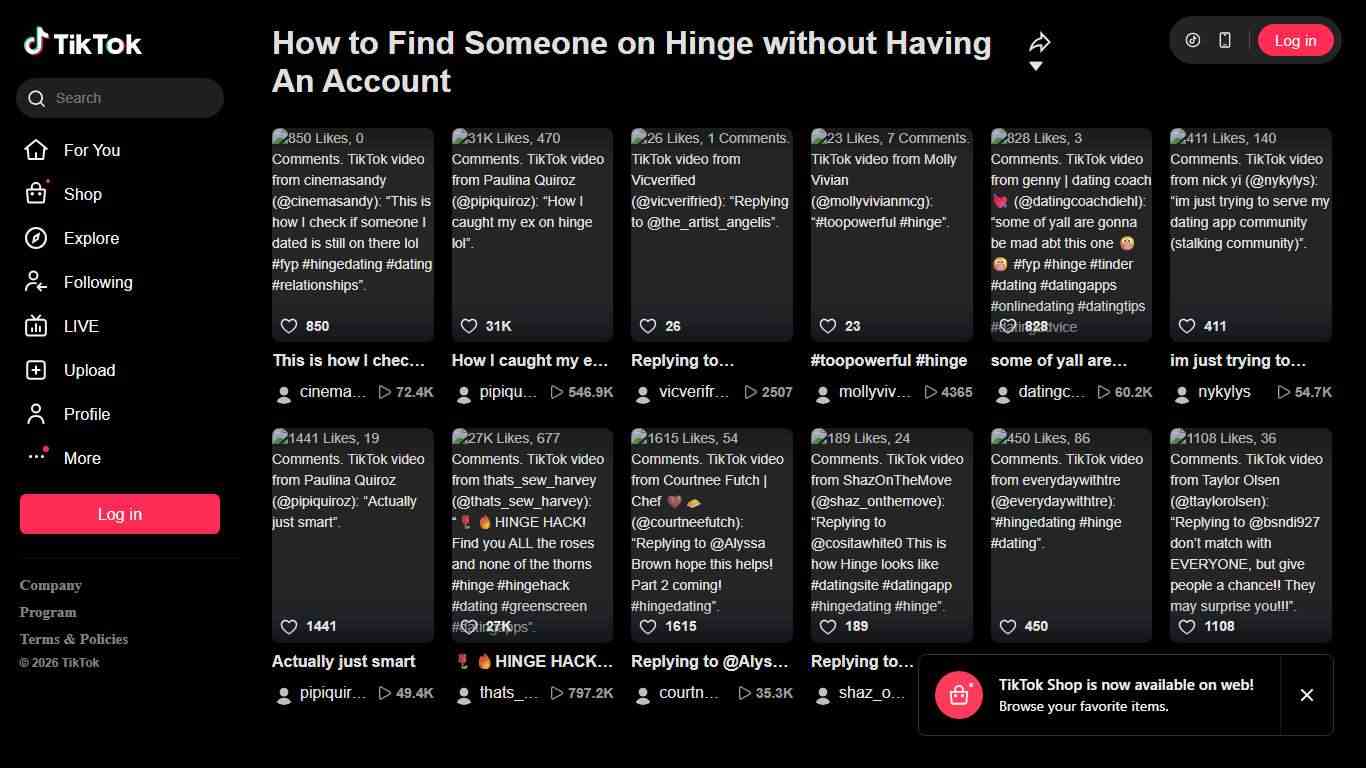 How to Find Someone on Hinge without Having An Account TikTok