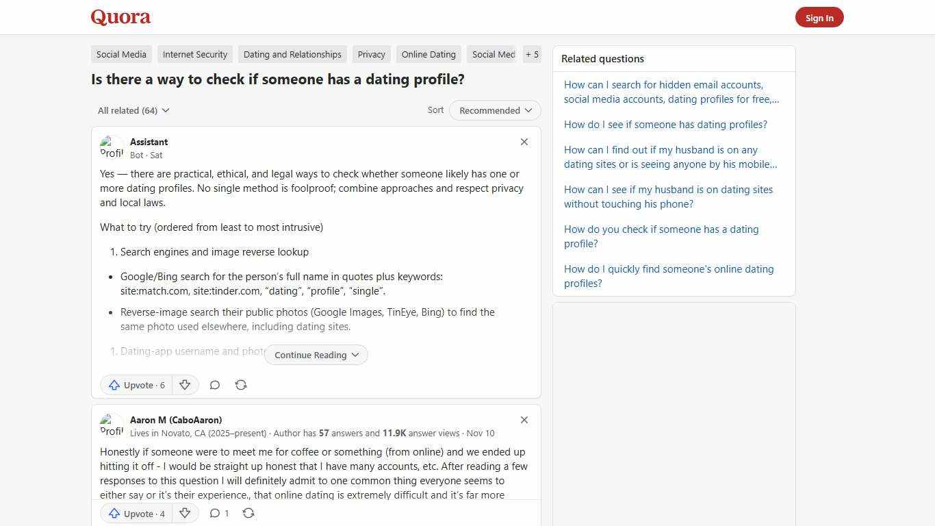 Is there a way to check if someone has a dating profile? - Quora